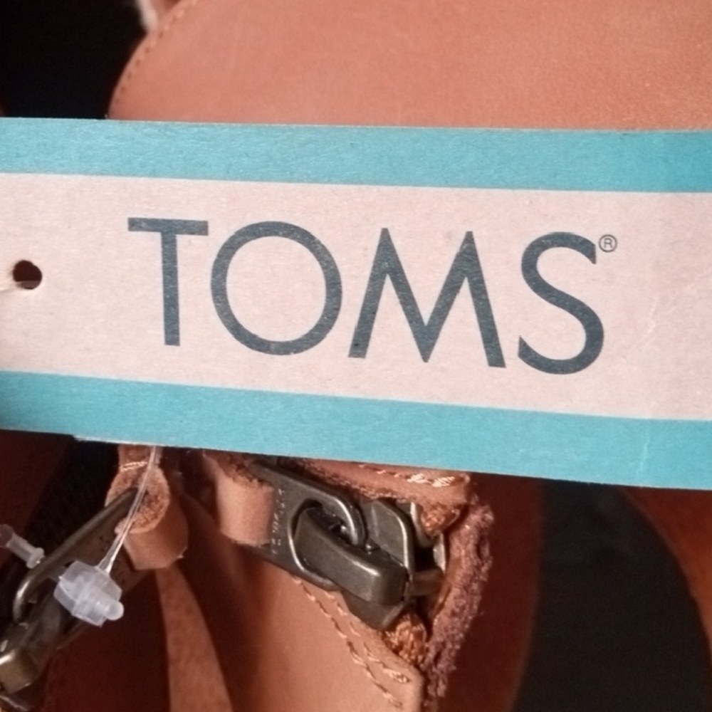 Toms Tan Woven Front Espadrille Block Heel Sandals NWT - Picture 2 of 16
